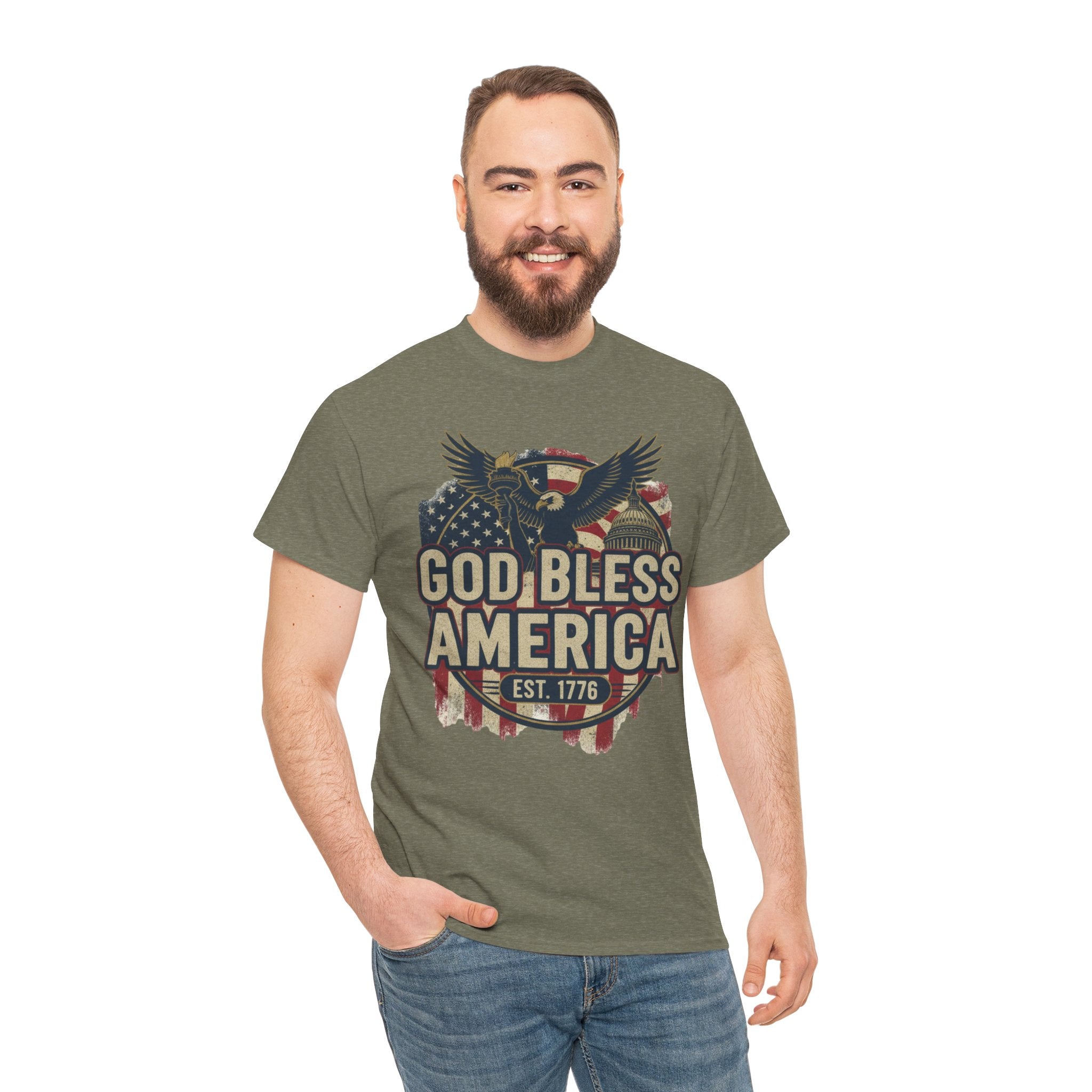God Bless America 1776 Patriotic T-Shirt – Vintage American Heritage Tee