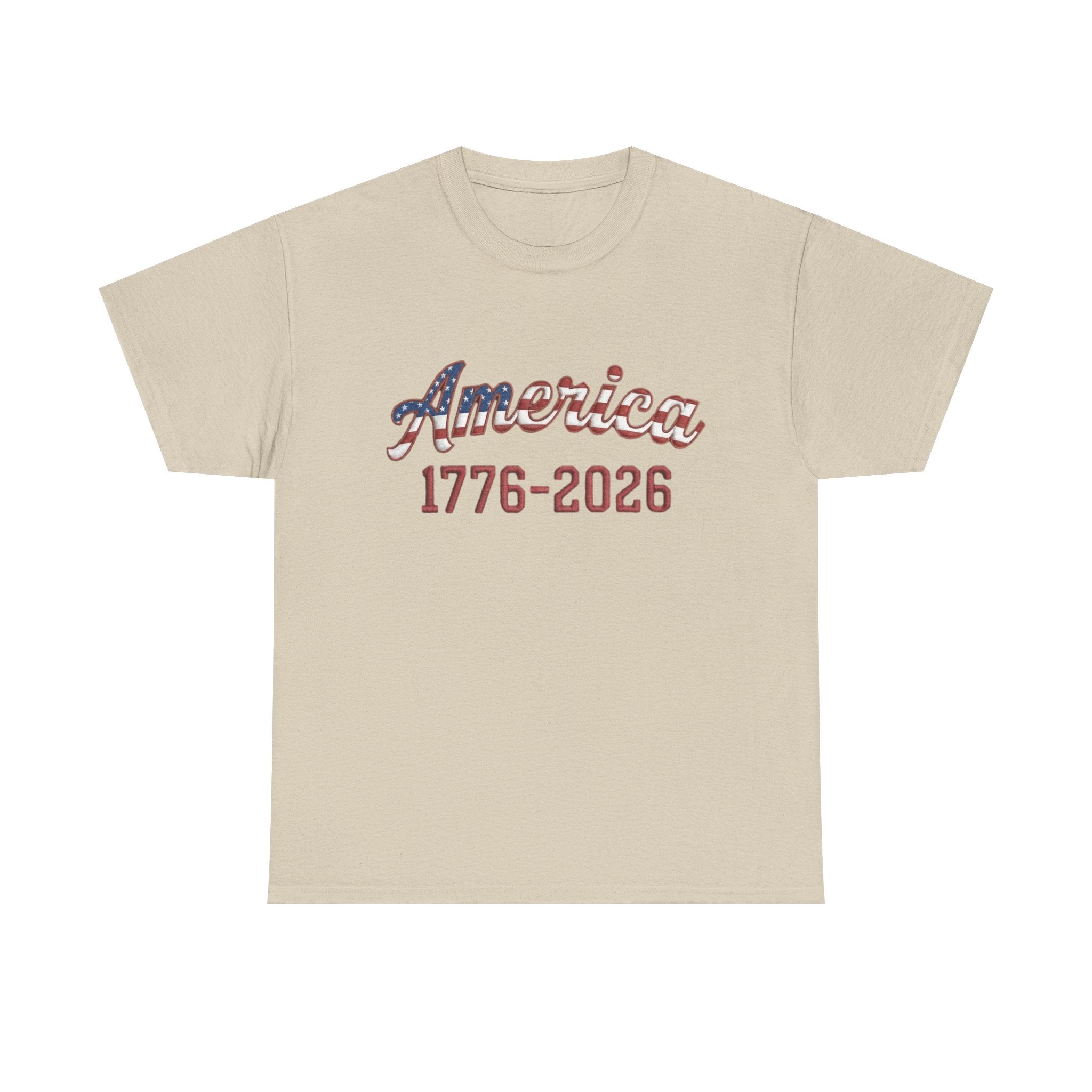 "America 1776–2026" Patriotic Unisex Heavy Cotton T-Shirt – Gildan 5000 Classic Fit