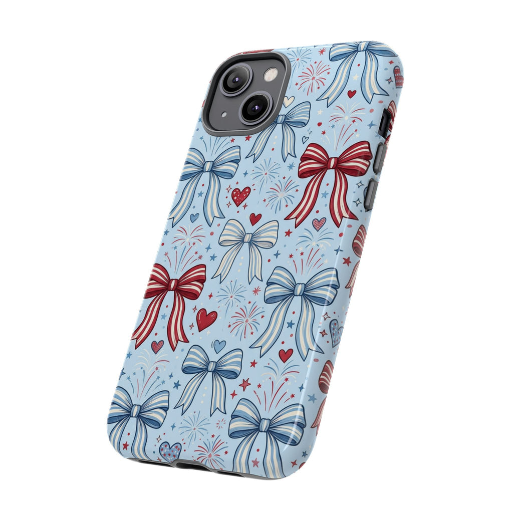 Patriotic Coquette Bows & Fireworks Phone Case Printify