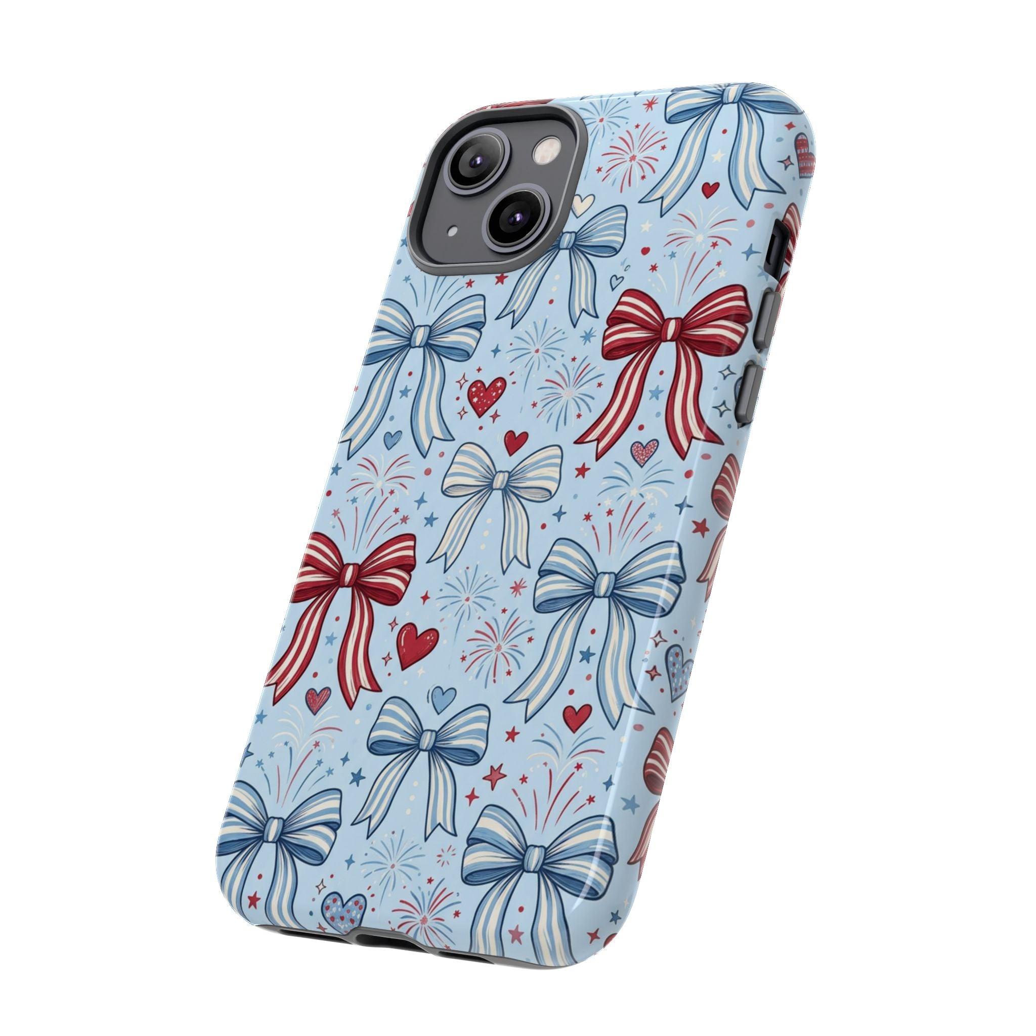 Patriotic Coquette Bows & Fireworks Phone Case Printify