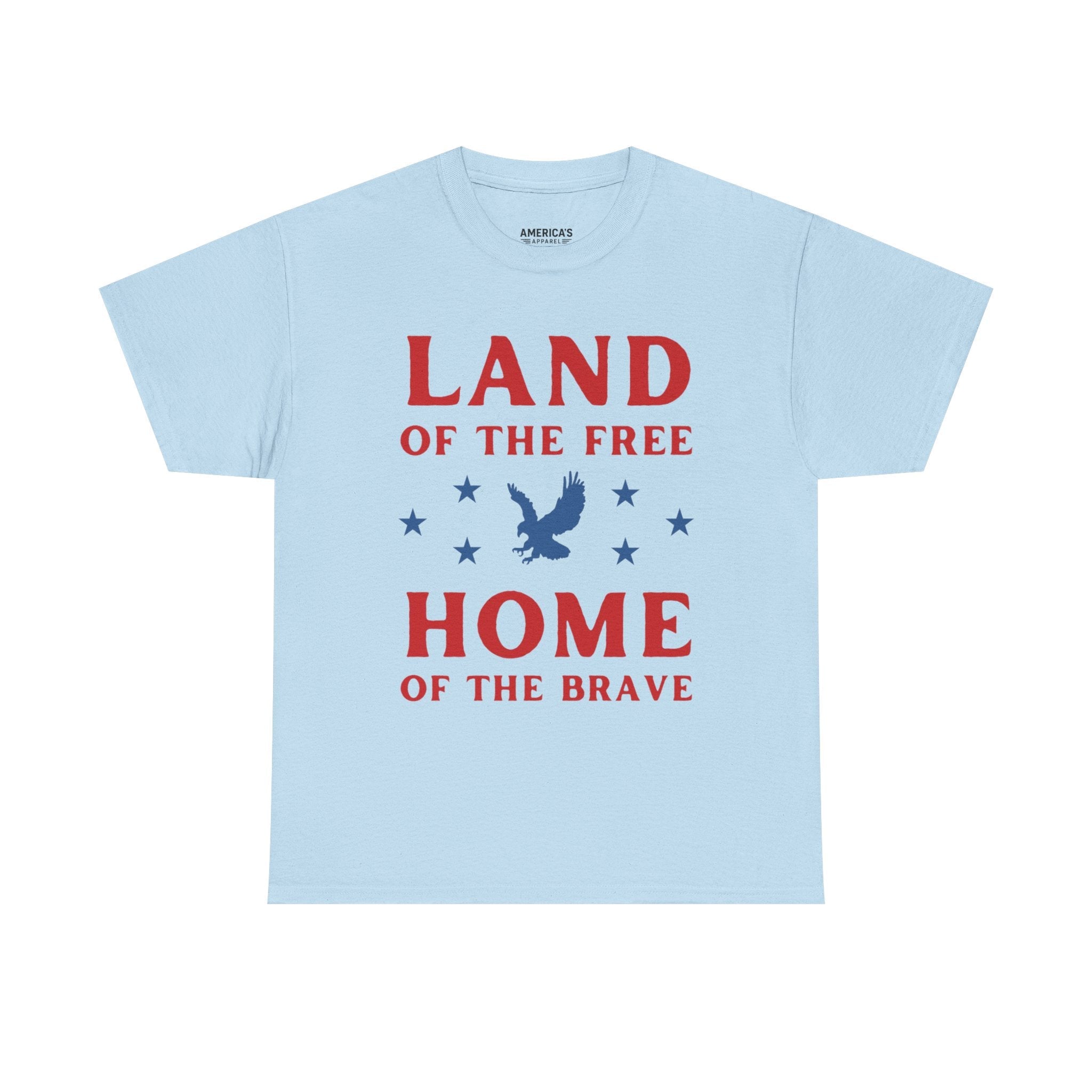 Land of the Free Home of the Brave Eagle Patriotic T-Shirt Printify