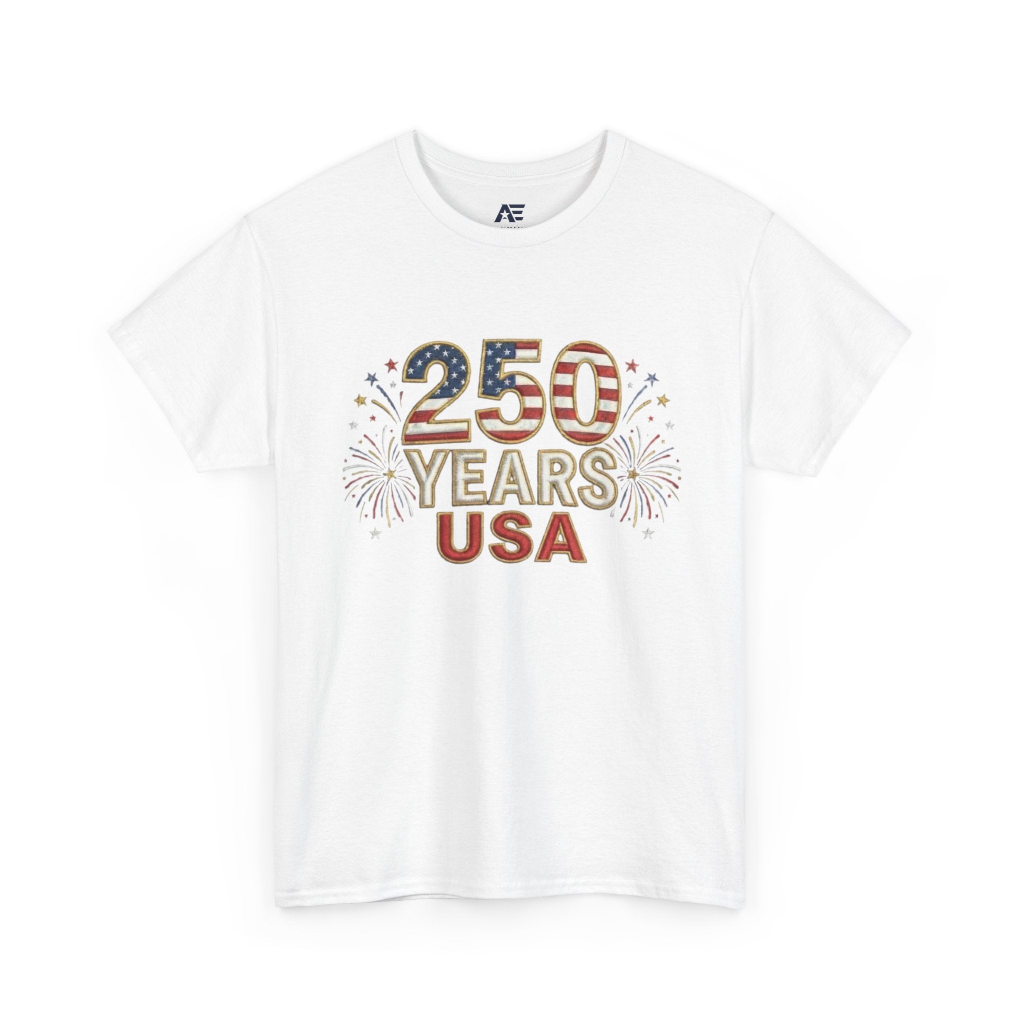 "250 YEARS" Patriotic Unisex Cotton T-Shirt – Gildan 5000 Heavy Tee
