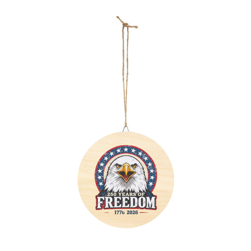 Patriotic Freedom Eagle Wood Sign — Bald Eagle Wall Decor Printify
