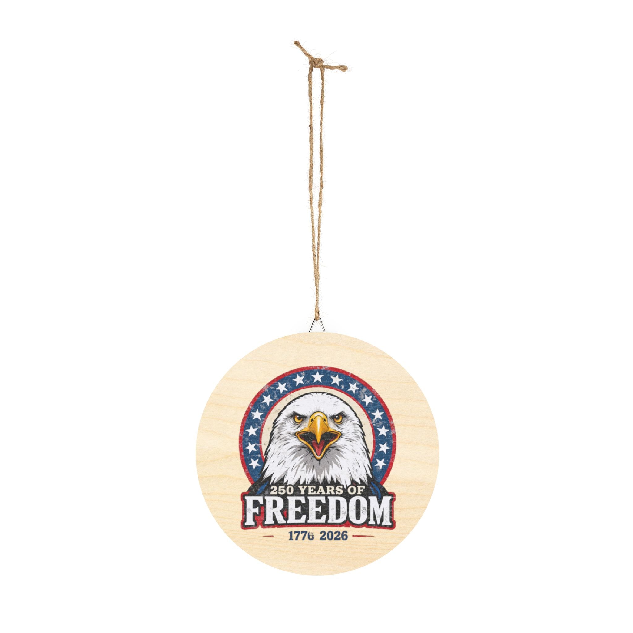 Patriotic Freedom Eagle Wood Sign — Bald Eagle Wall Decor Printify