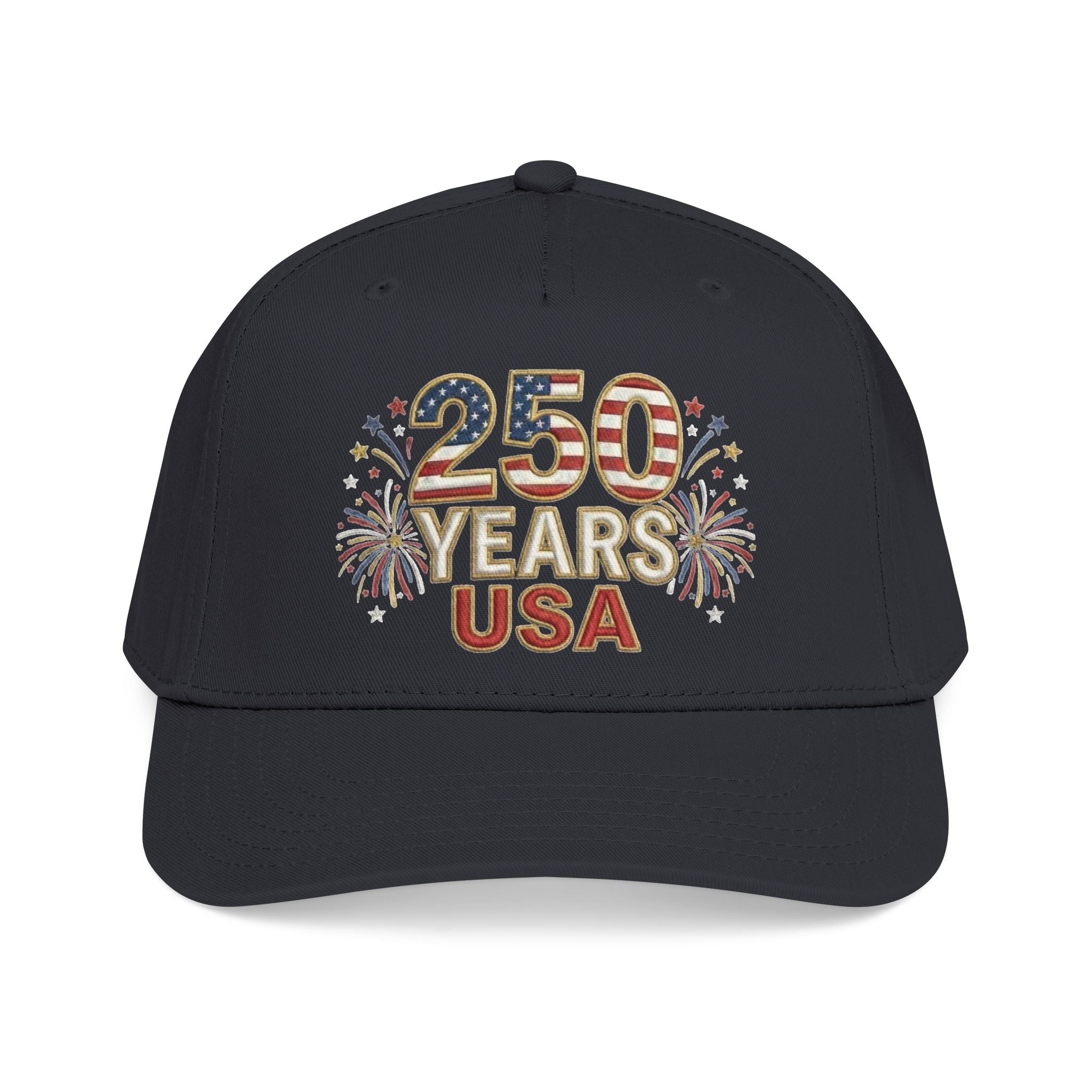 "250 YEARS" Patriotic Baseball Cap – America 250 Snapback Hat (Dark Colors)