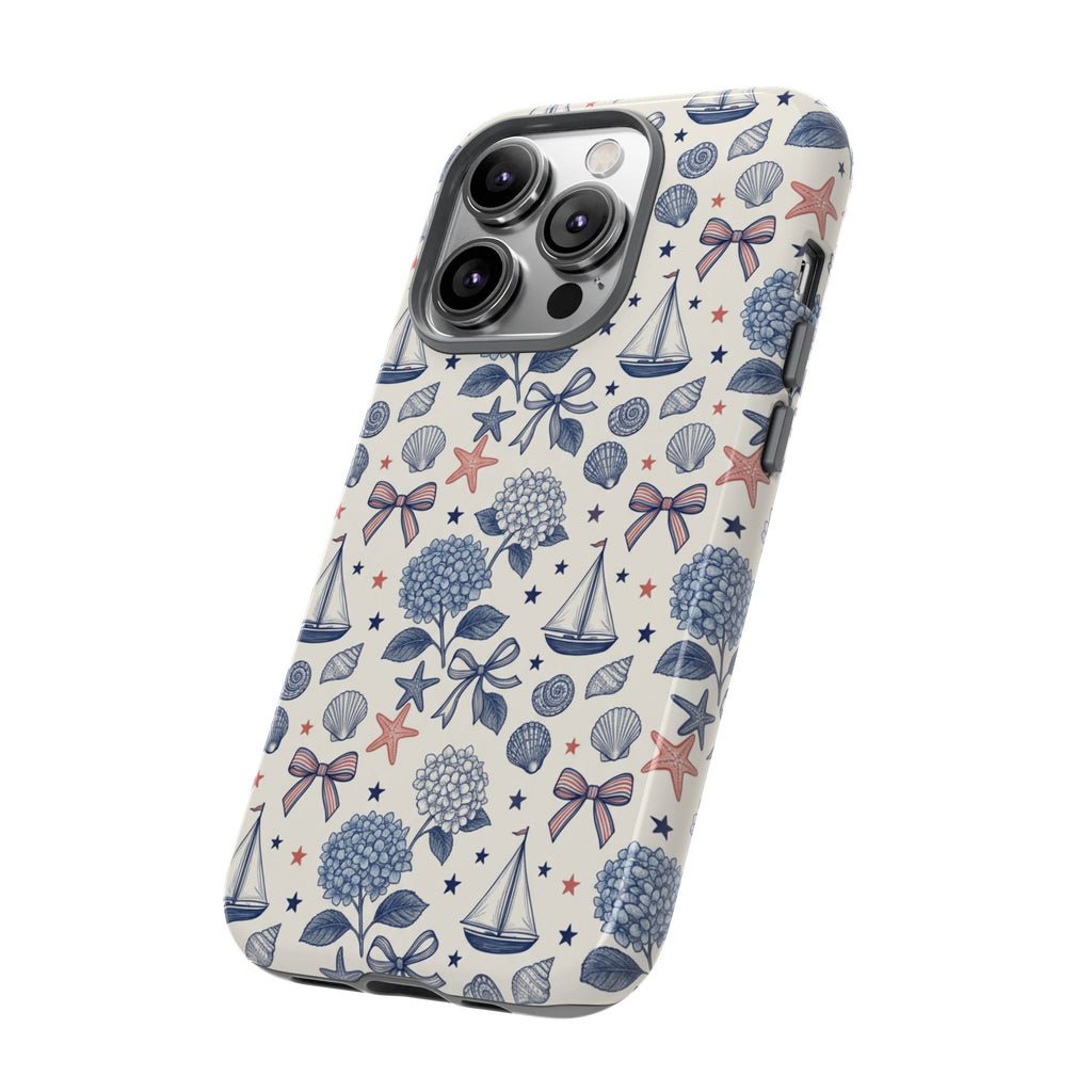 Coastal Americana Hydrangea Phone Case Printify