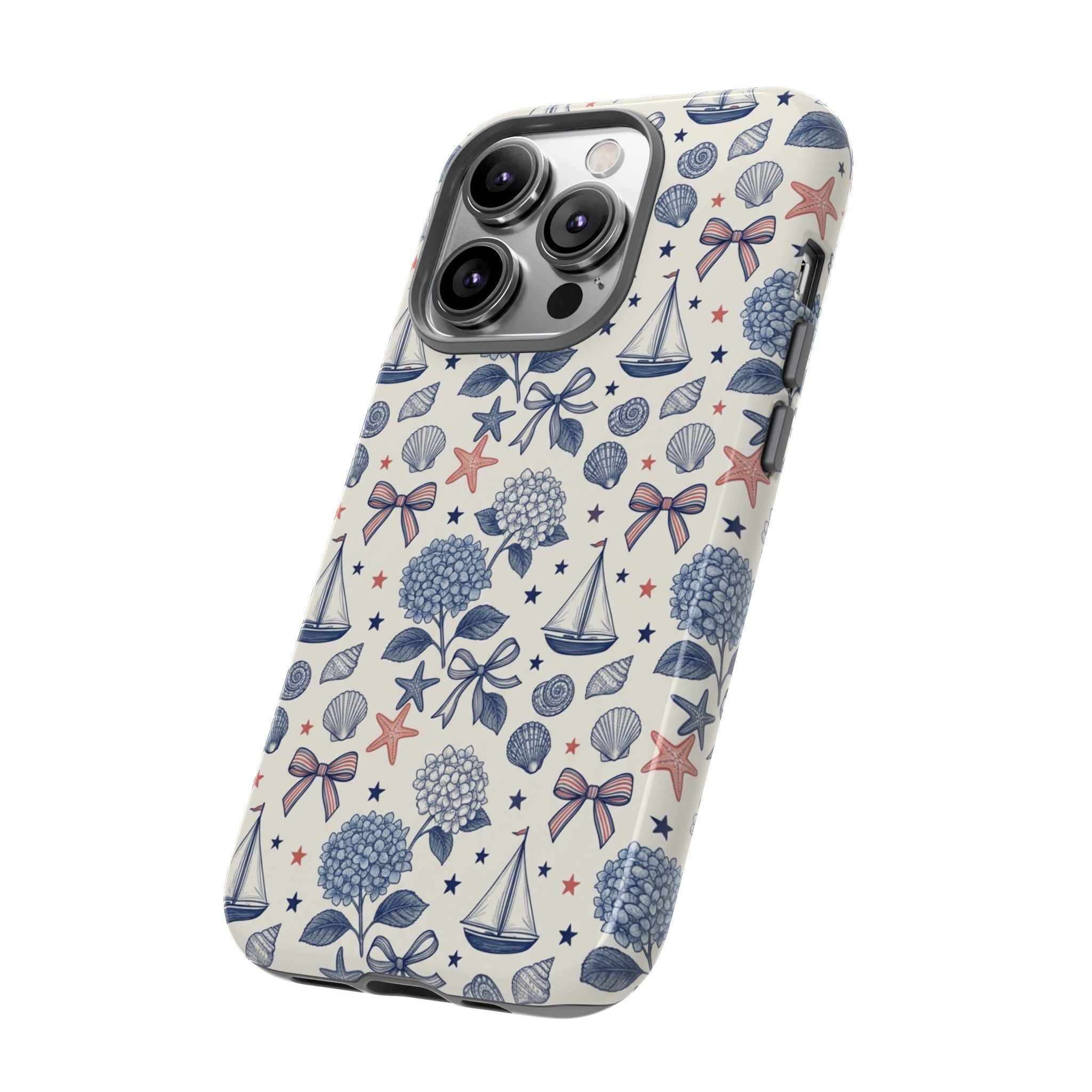 Coastal Americana Hydrangea Phone Case Printify