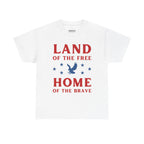 Land of the Free Home of the Brave Eagle Patriotic T-Shirt Printify