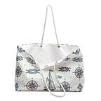 Nautical Compass & Sailboat Weekender Tote Printify
