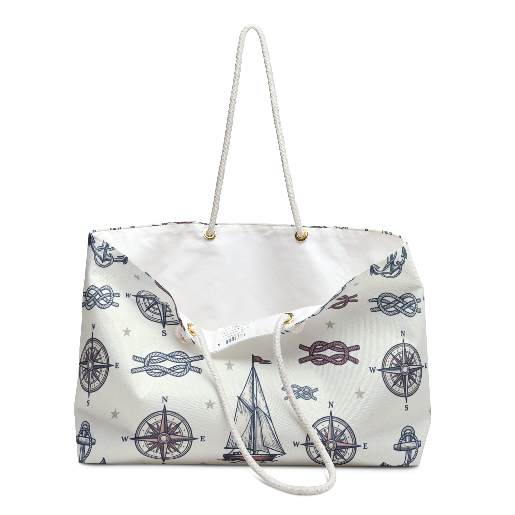 Nautical Compass & Sailboat Weekender Tote Printify