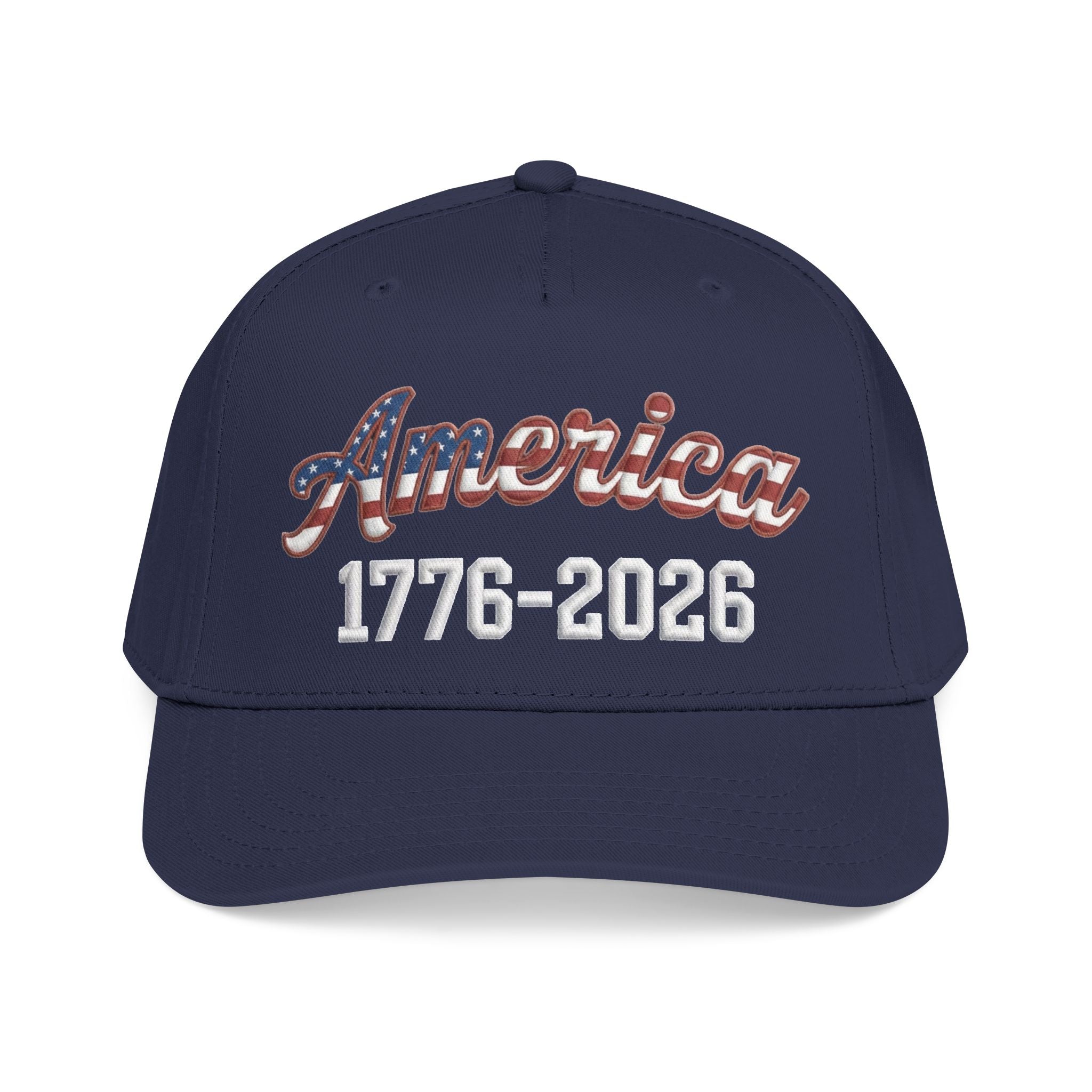"America 1776–2026" Patriotic Baseball Cap – American Flag Snapback Hat (Dark Colors)