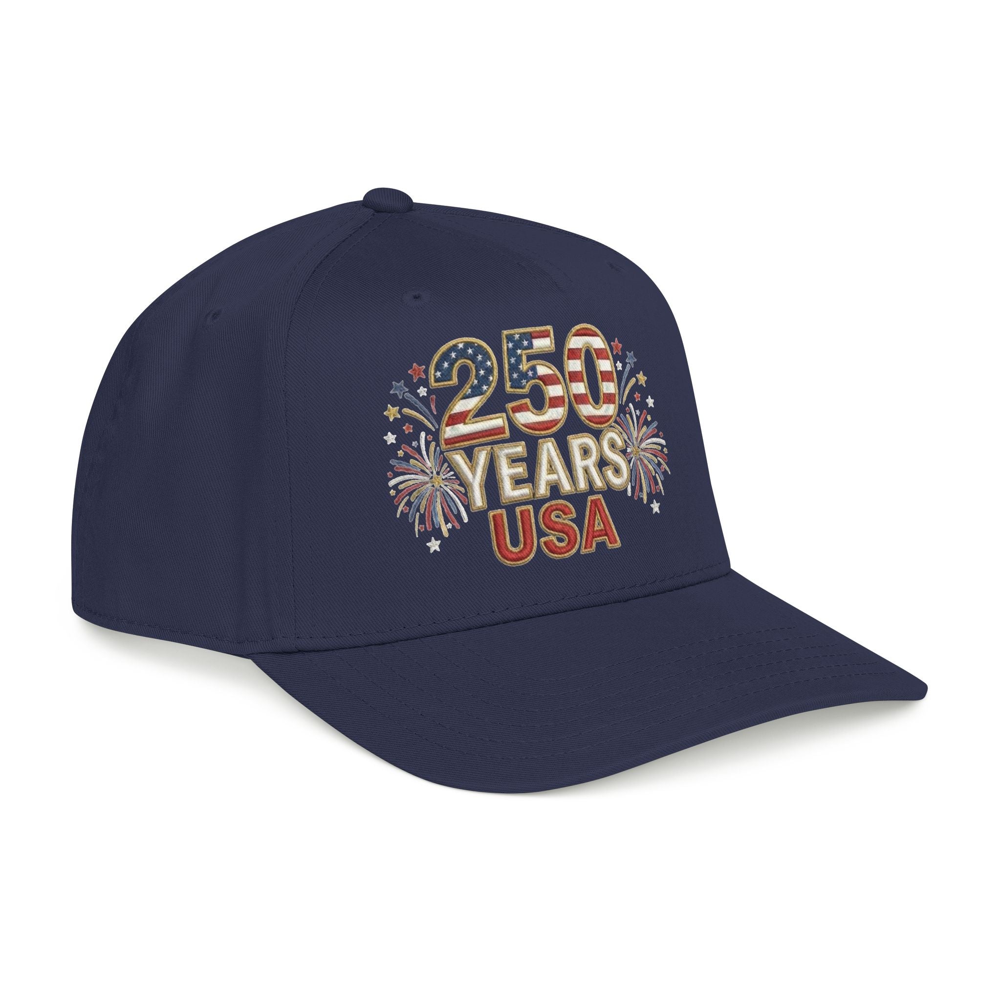 "250 YEARS" Patriotic Baseball Cap – America 250 Snapback Hat (Dark Colors)