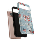 Americana Coquette Cherry Bow Phone Case Printify