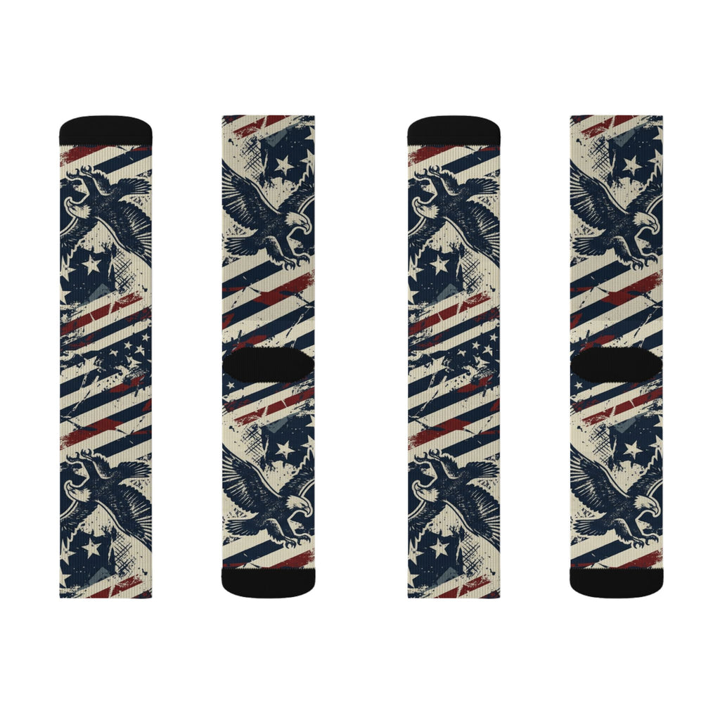 Freedom Eagle Crew Socks – Vintage Patriotic American Eagle Socks Printify