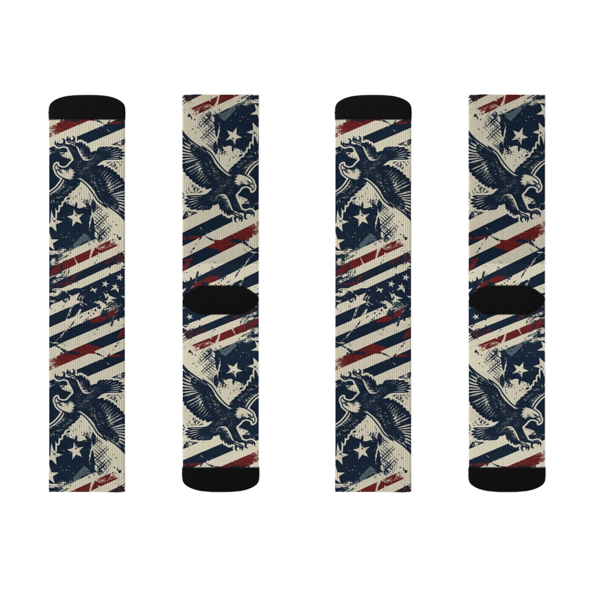Freedom Eagle Crew Socks – Vintage Patriotic American Eagle Socks Printify