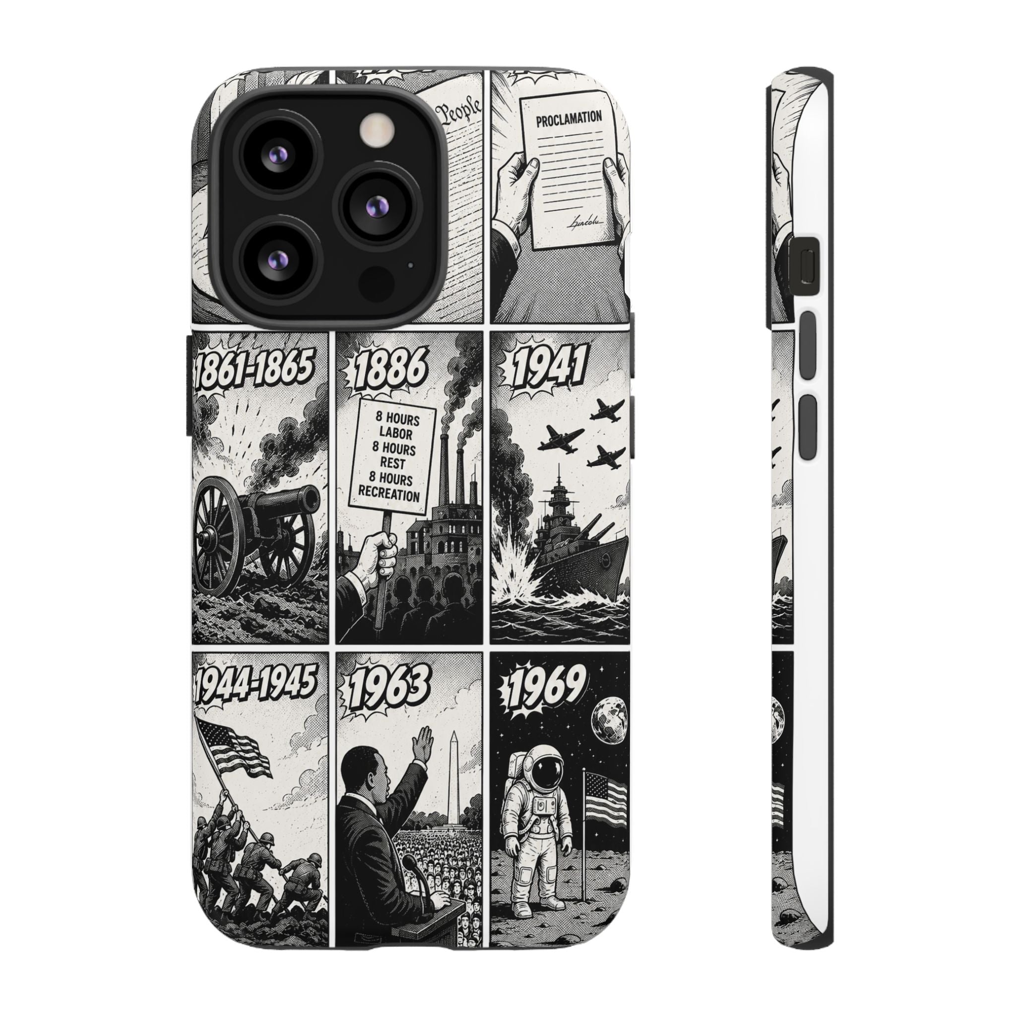 America Through the Ages Comic History Phone Case Printify