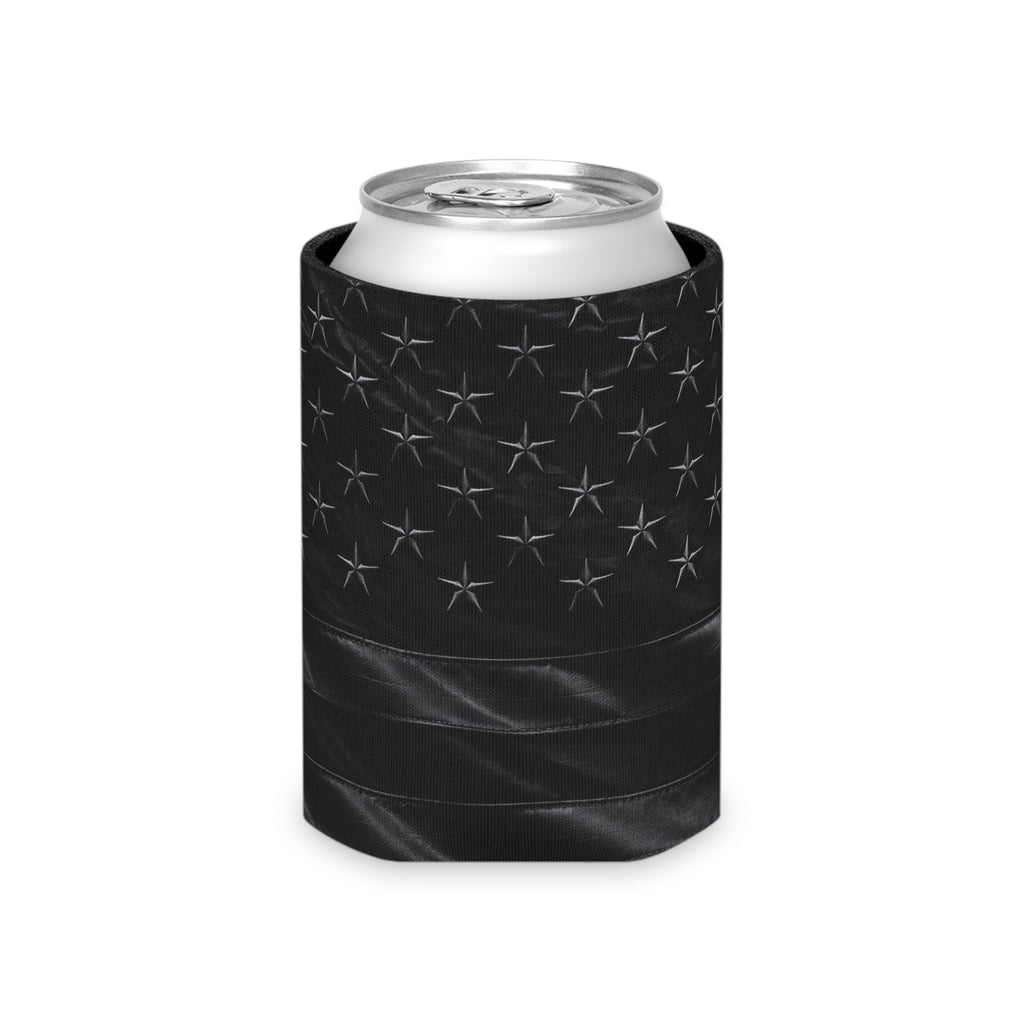 All-Black American Flag Can Cooler — Patriotic Koozie