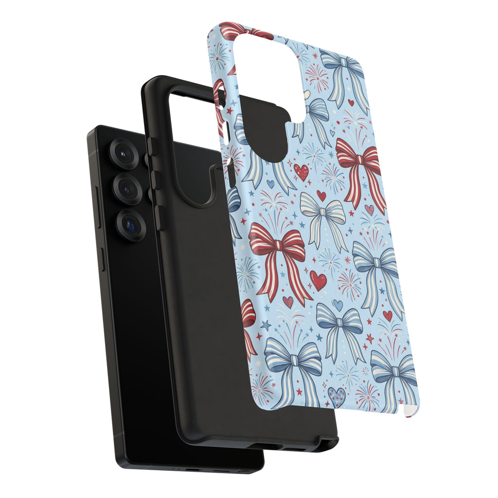 Patriotic Coquette Bows & Fireworks Phone Case Printify