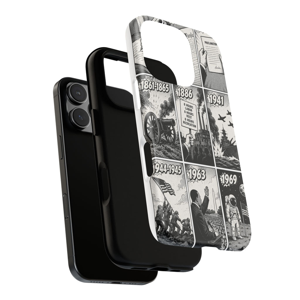 America Through the Ages Comic History Phone Case Printify