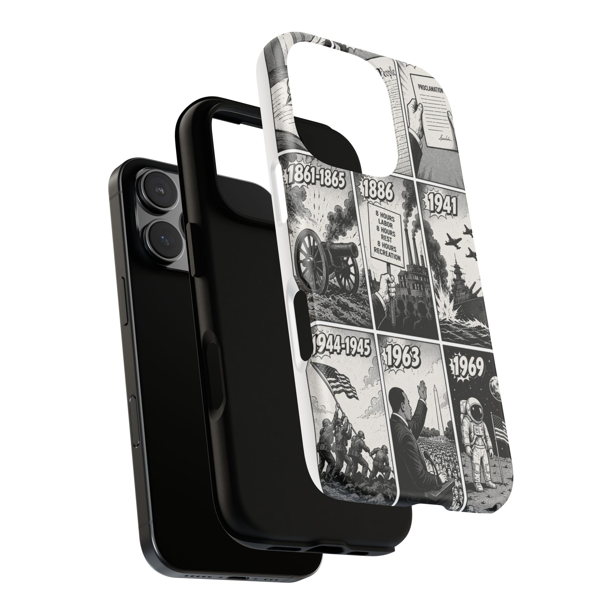 America Through the Ages Comic History Phone Case Printify