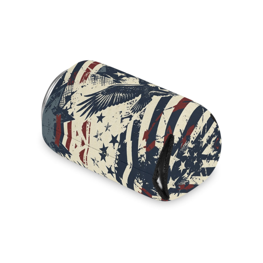 Vintage Patriotic Eagle Can Cooler Printify