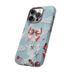 Americana Coquette Cherry Bow Phone Case Printify