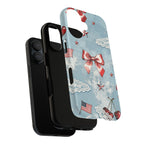 Americana Coquette Cherry Bow Phone Case Printify