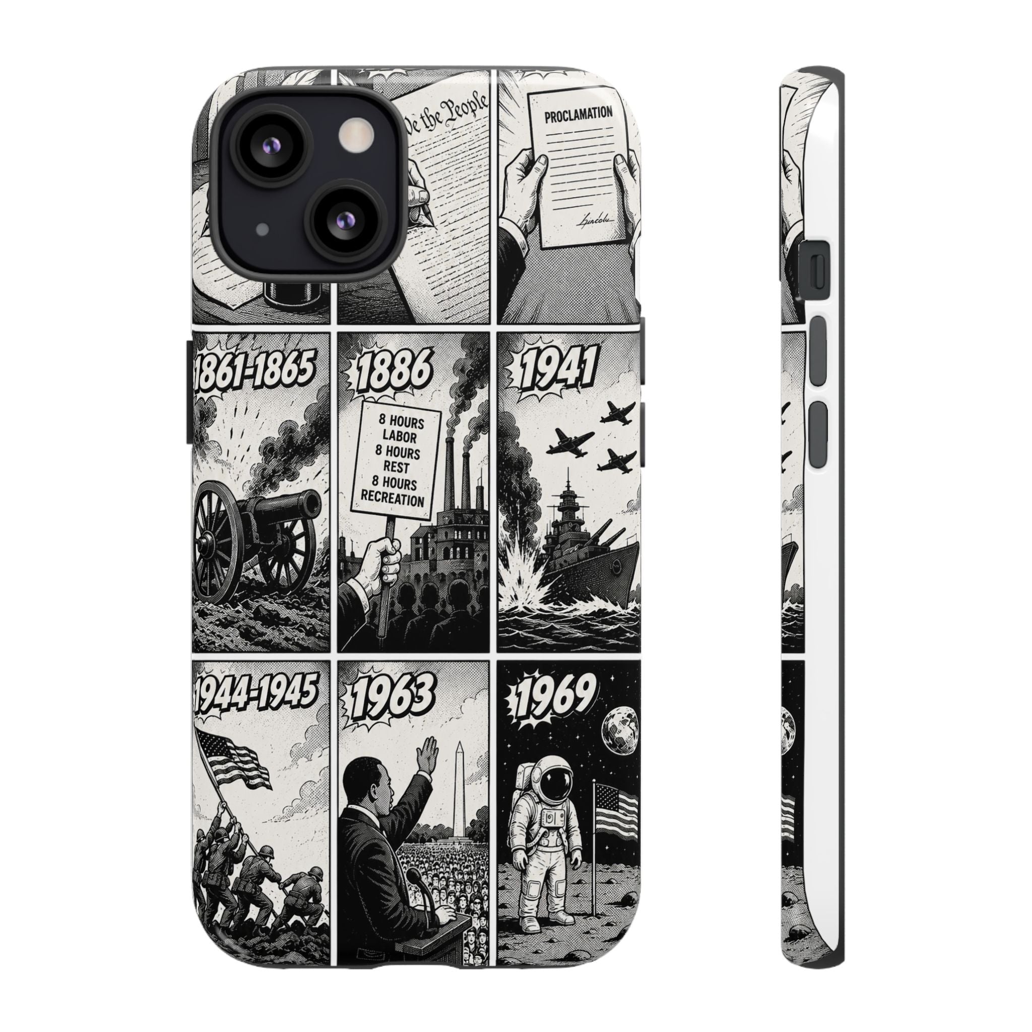 America Through the Ages Comic History Phone Case Printify