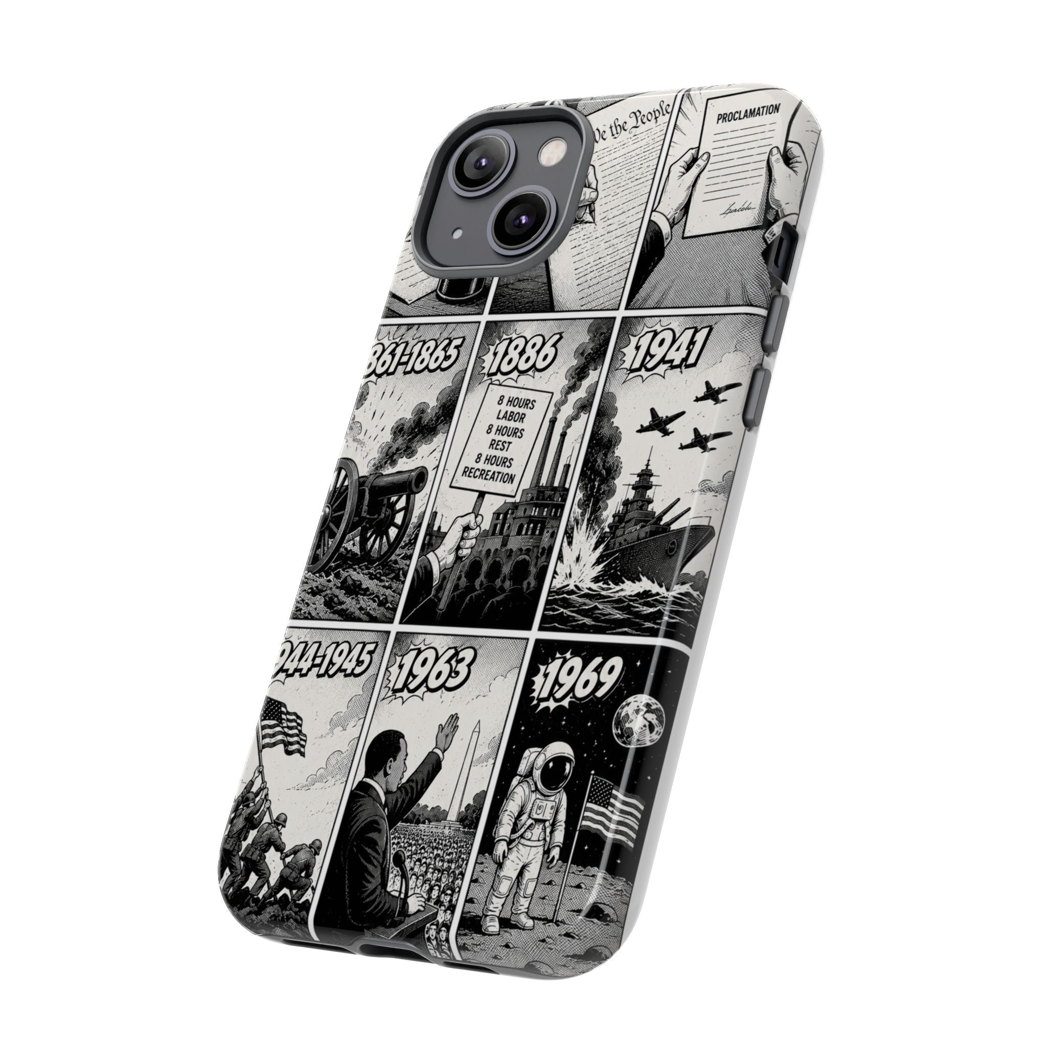 America Through the Ages Comic History Phone Case Printify