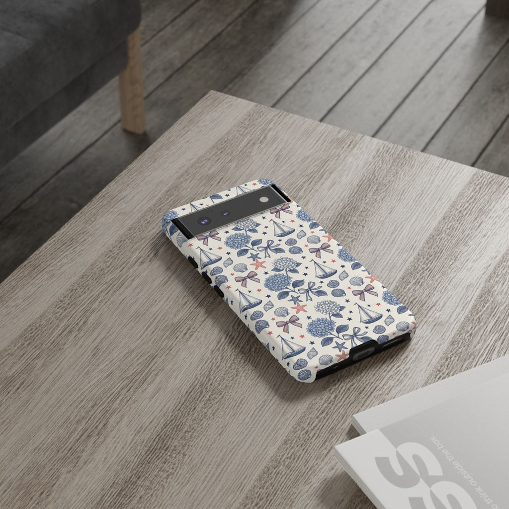Coastal Americana Hydrangea Phone Case Printify