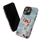 Americana Coquette Cherry Bow Phone Case Printify