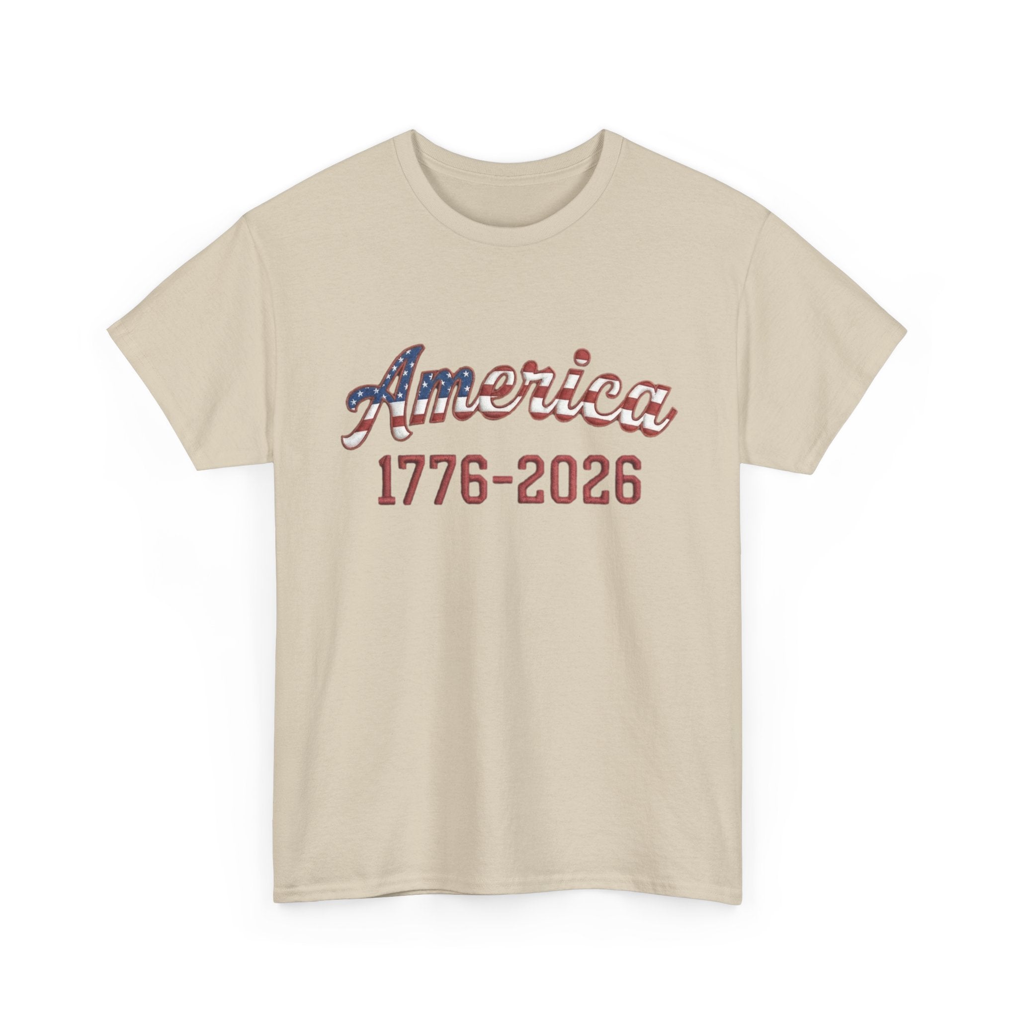 "America 1776–2026" Patriotic Unisex Heavy Cotton T-Shirt – Gildan 5000 Classic Fit