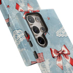Americana Coquette Cherry Bow Phone Case Printify