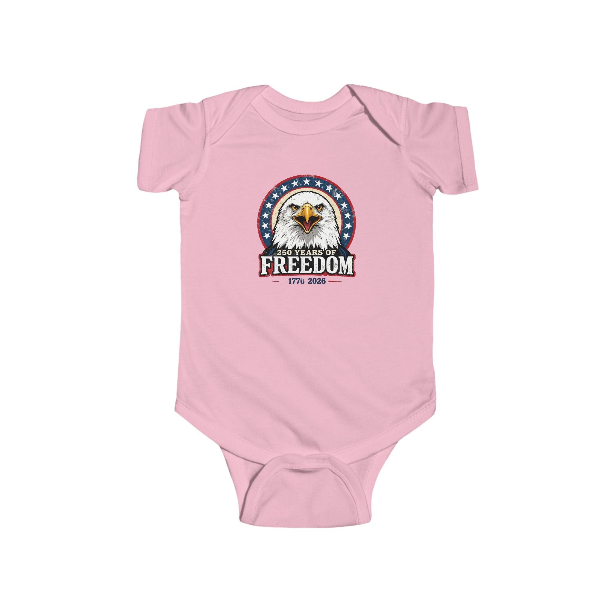 Patriotic Freedom Eagle Infant Bodysuit — "Freedom" Bald Eagle Baby Tee Printify