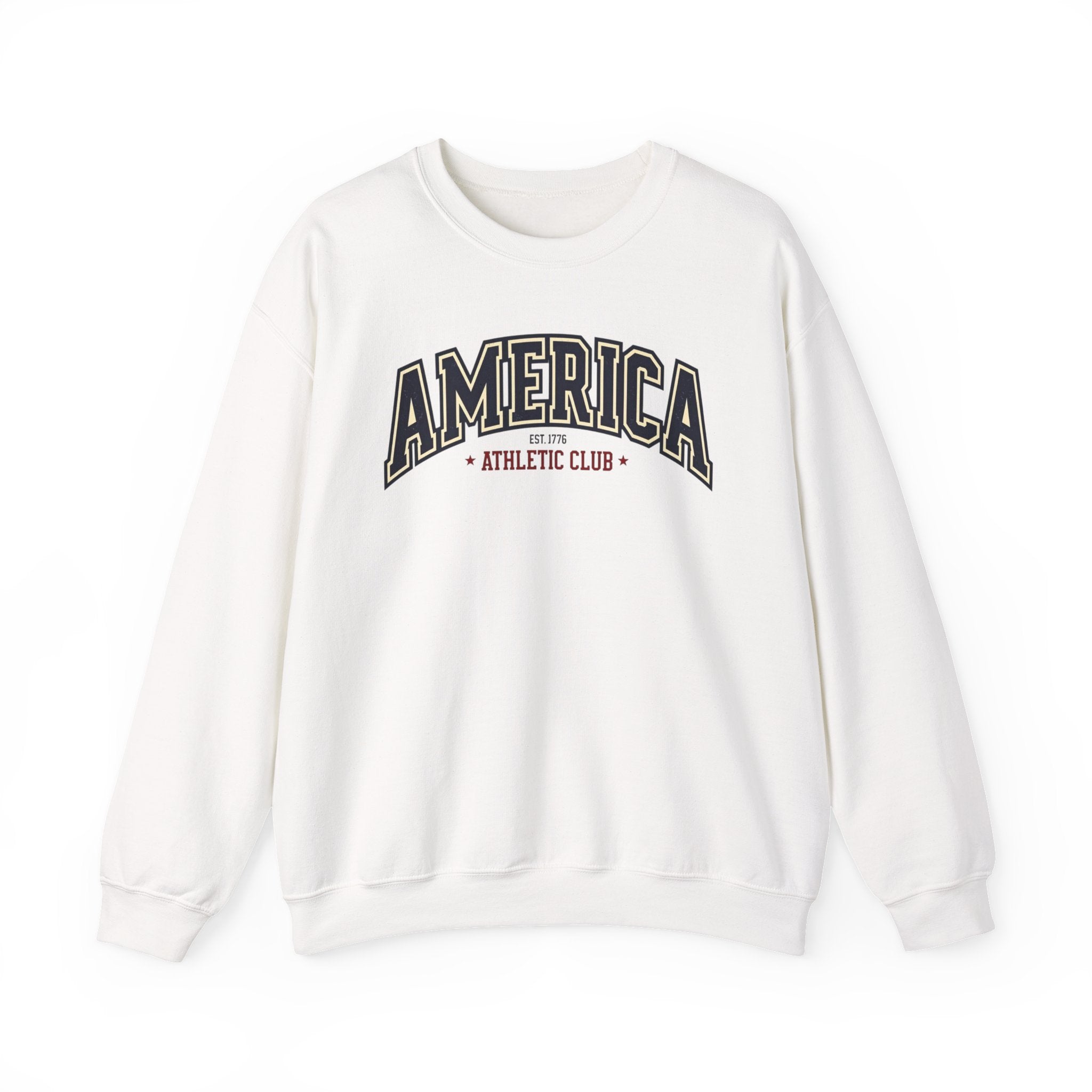 America Athletic Club Crewneck Sweatshirt – Vintage Collegiate Americana Pullover Printify