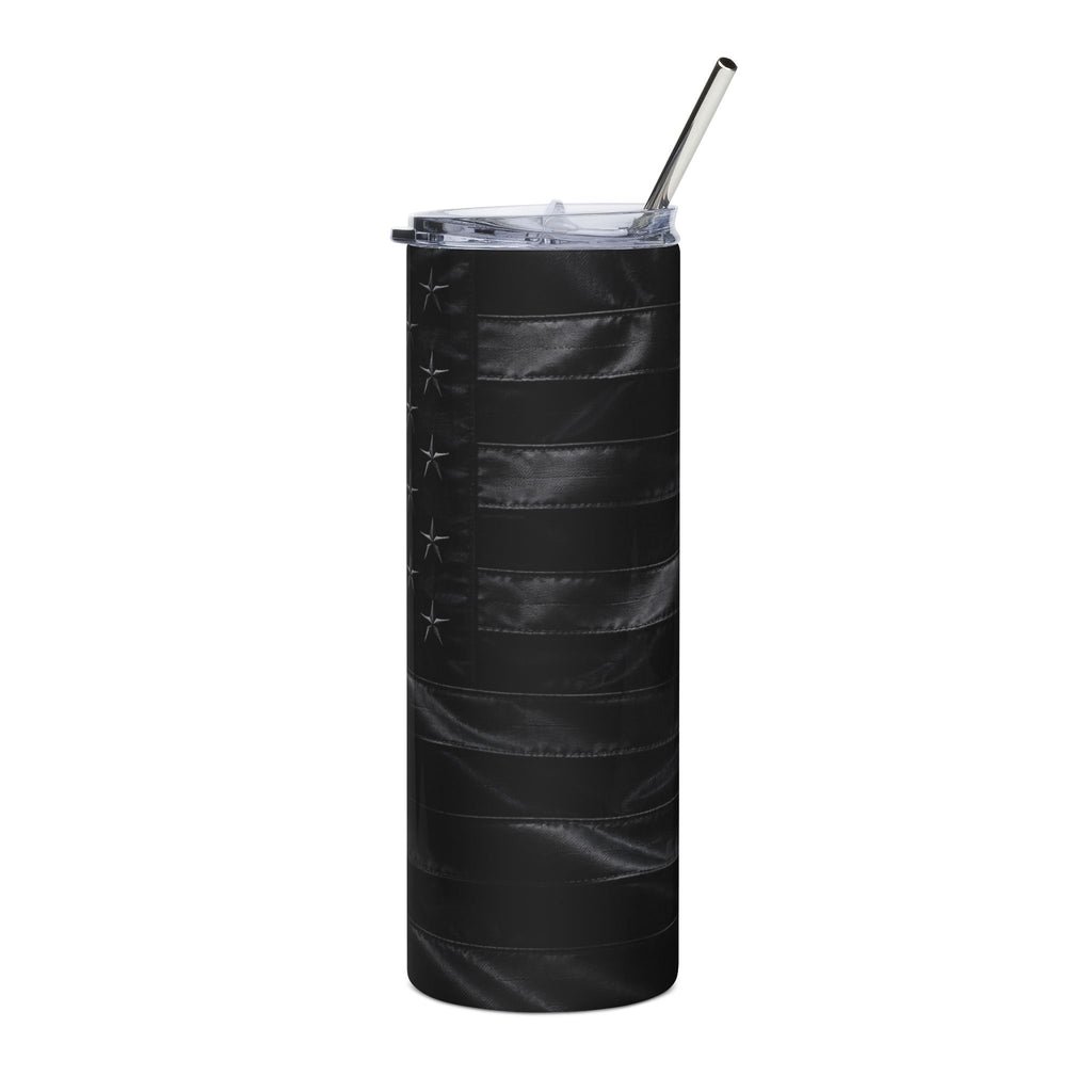 20oz Stainless Steel Tumbler — All-Black American Flag Printify