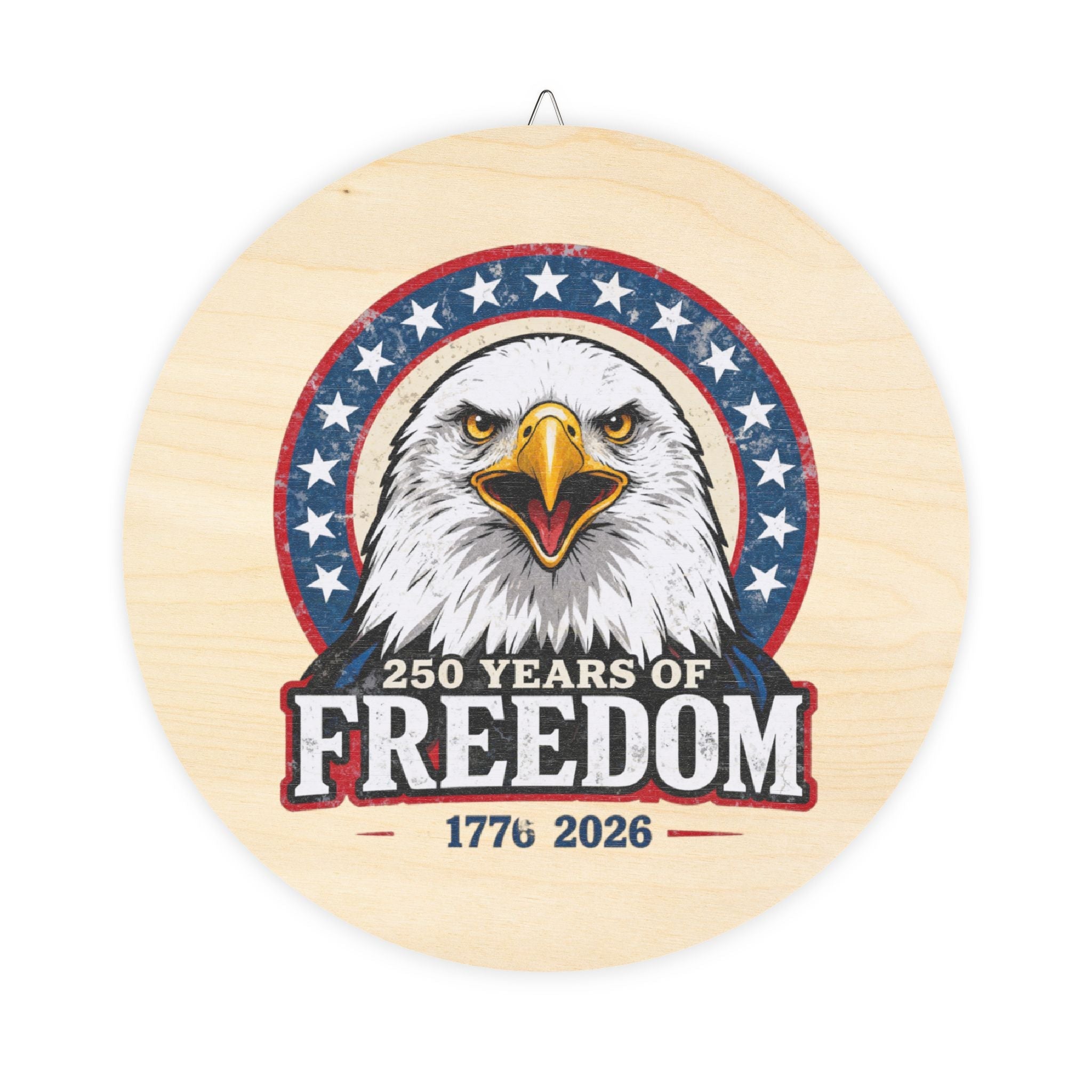 Patriotic Freedom Eagle Wood Sign — Bald Eagle Wall Decor Printify