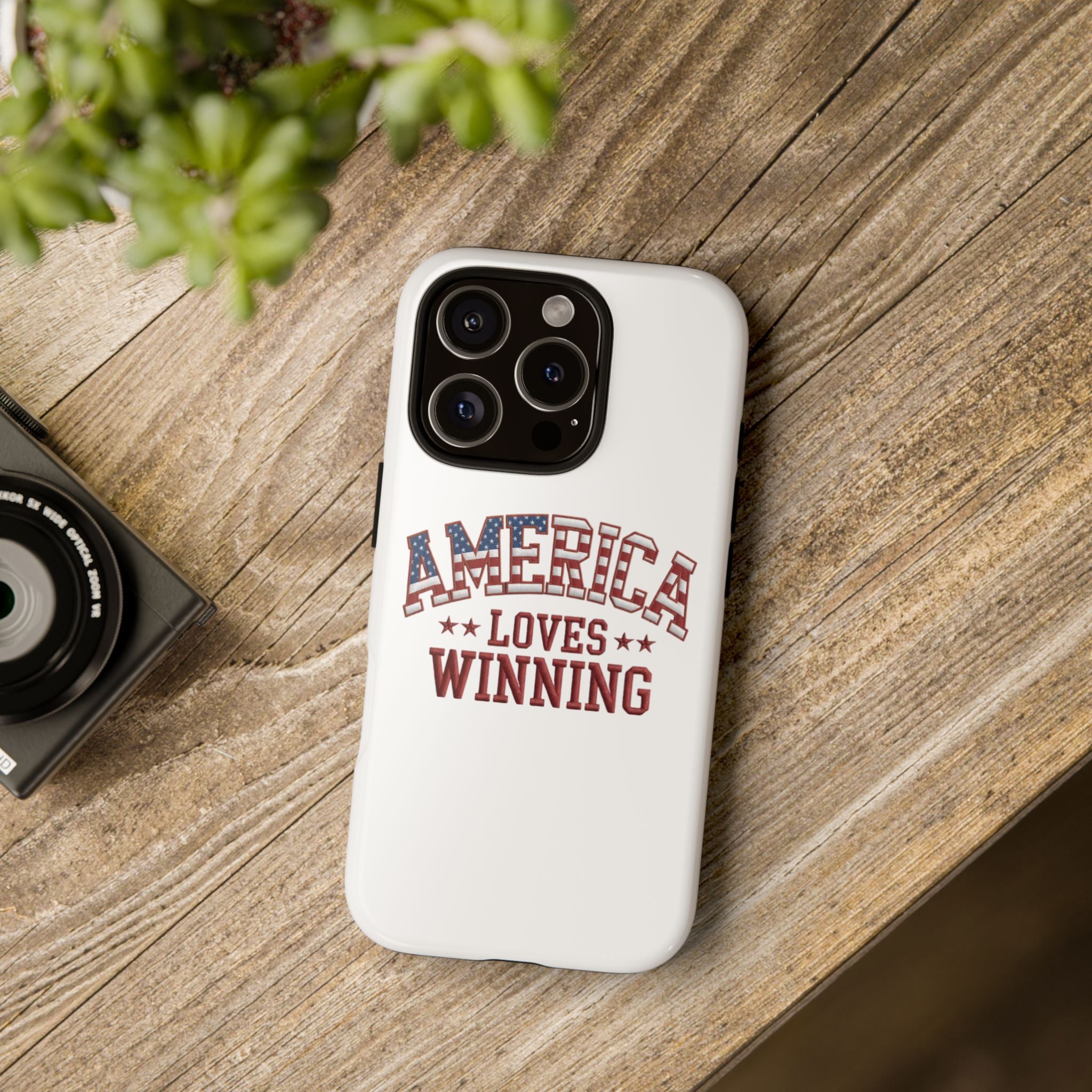 America Loves Winning Patriotic Phone Case – Tough Dual Layer iPhone & Samsung Galaxy S26 Case