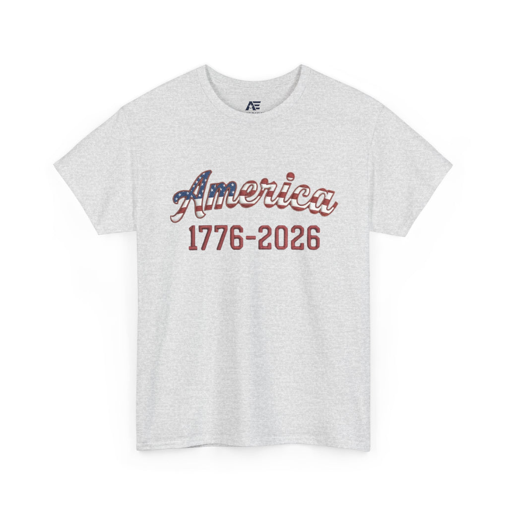 "America 1776–2026" Patriotic Unisex Cotton T-Shirt – Gildan 5000 Heavy Tee FIXED