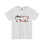"America 1776–2026" Patriotic Unisex Cotton T-Shirt – Gildan 5000 Heavy Tee FIXED