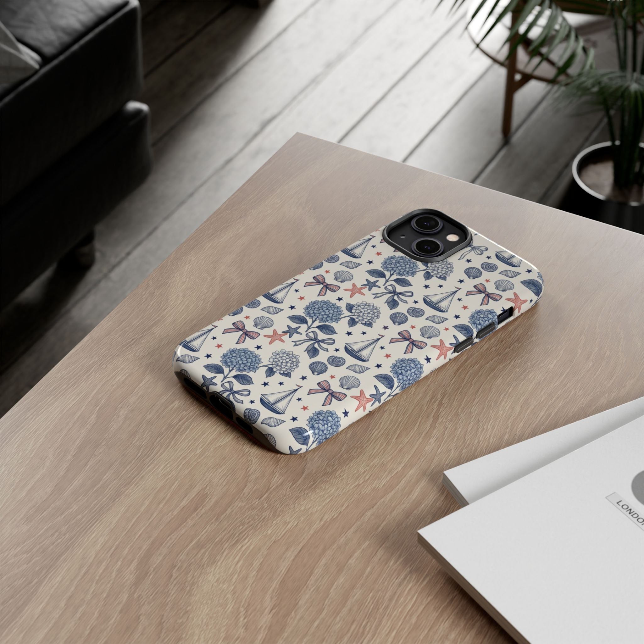 Coastal Americana Hydrangea Phone Case Printify