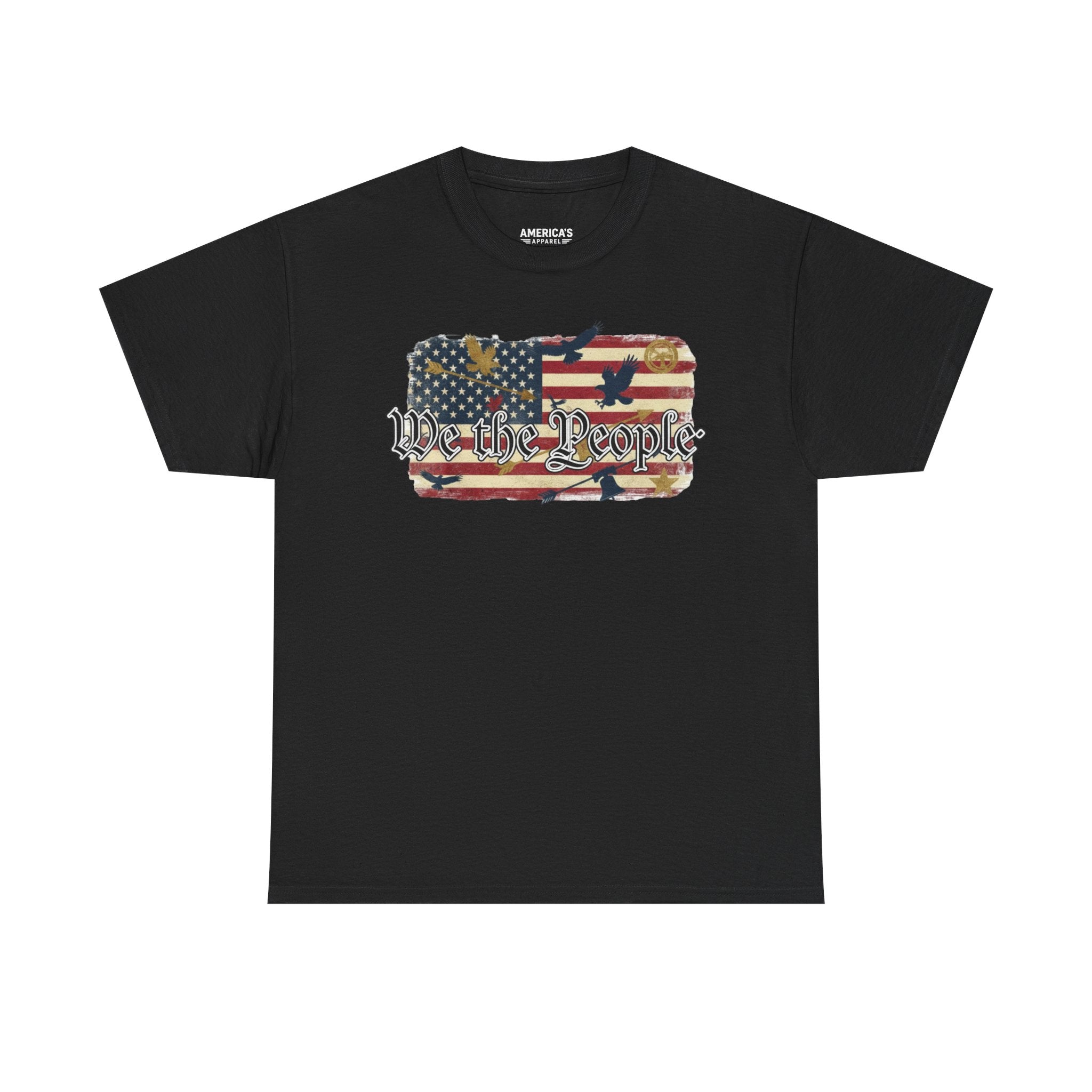 We The People American Flag Patriotic T-Shirt – Unisex Heavy Cotton Tee Printify
