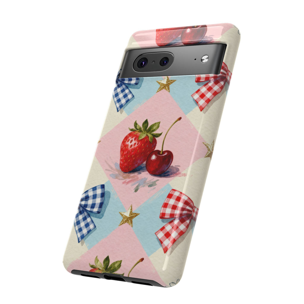 Americana Coquette Cherry Picnic Phone Case Printify