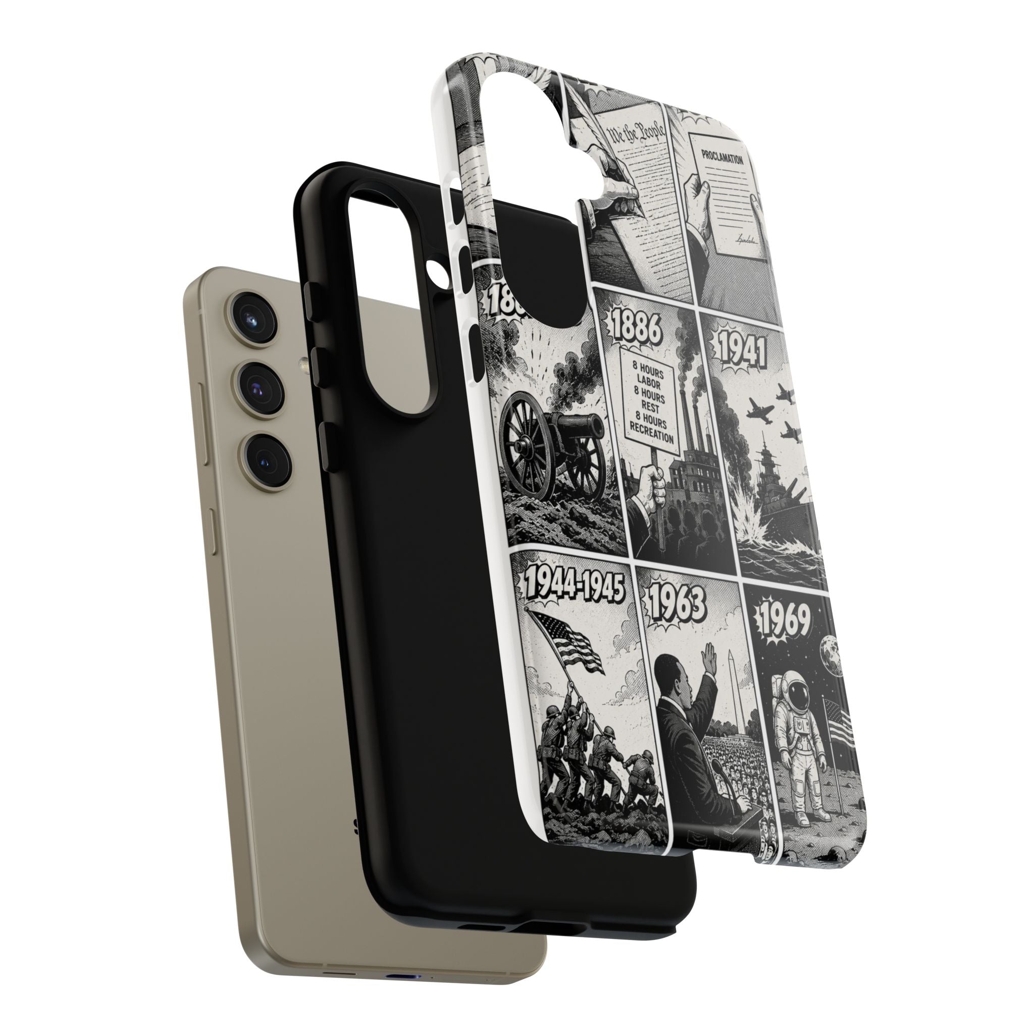 America Through the Ages Comic History Phone Case Printify