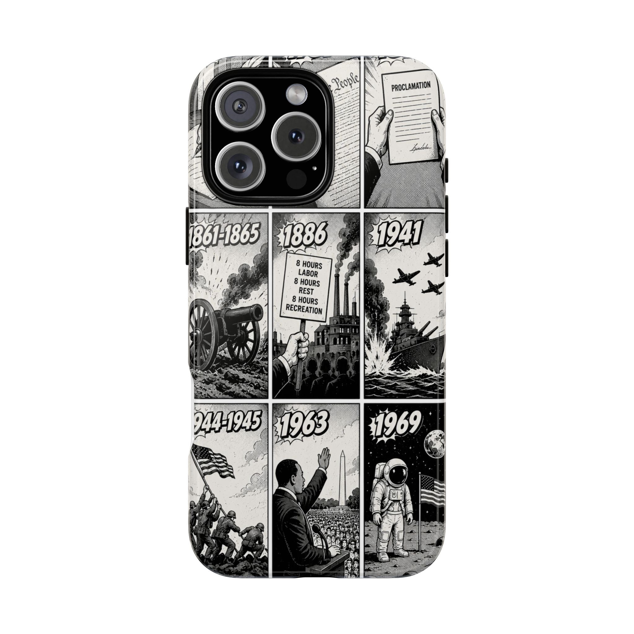 America Through the Ages Comic History Phone Case Printify