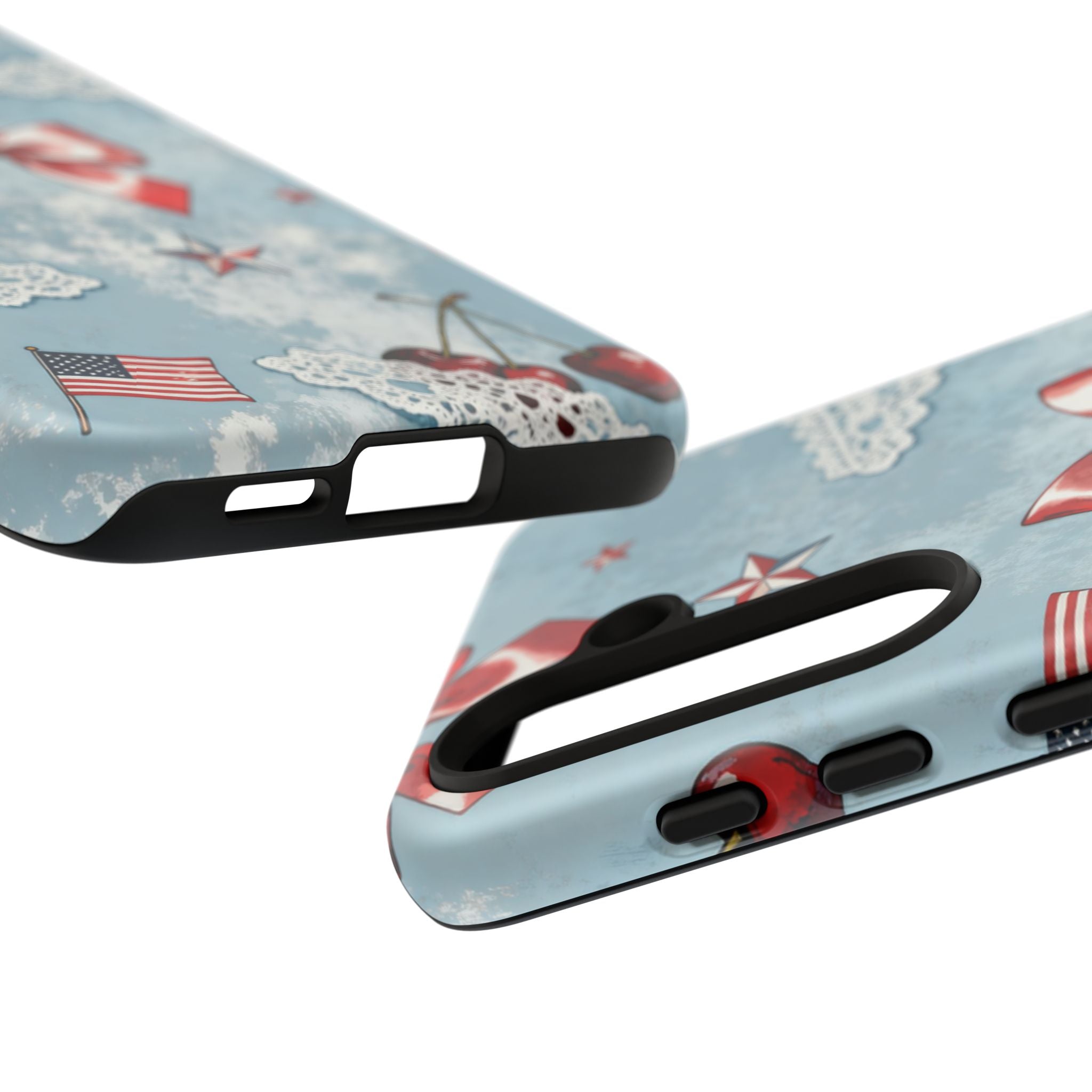 Americana Coquette Cherry Bow Phone Case Printify