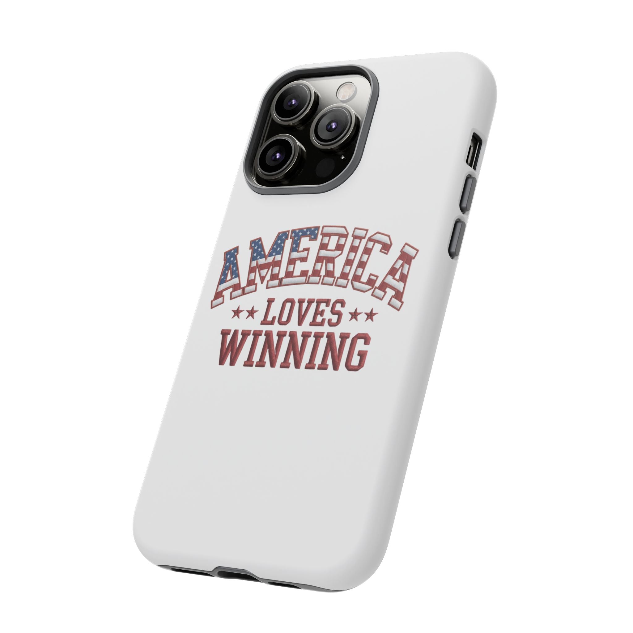 America Loves Winning Patriotic Phone Case – Tough Dual Layer iPhone & Samsung Galaxy S26 Case