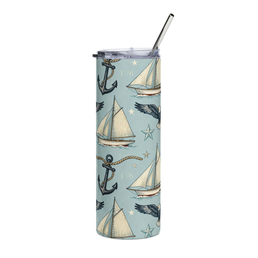 Americana Harbor Eagle Skinny Tumbler Printify