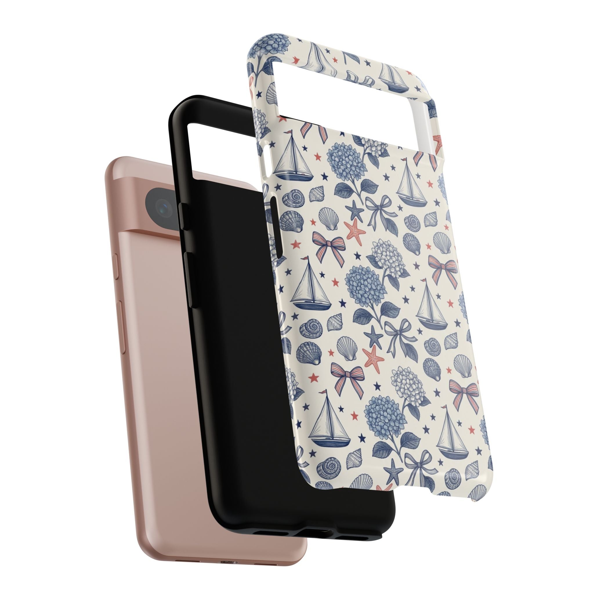Coastal Americana Hydrangea Phone Case Printify