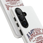 America Loves Winning Patriotic Phone Case – Tough Dual Layer iPhone & Samsung Galaxy S26 Case